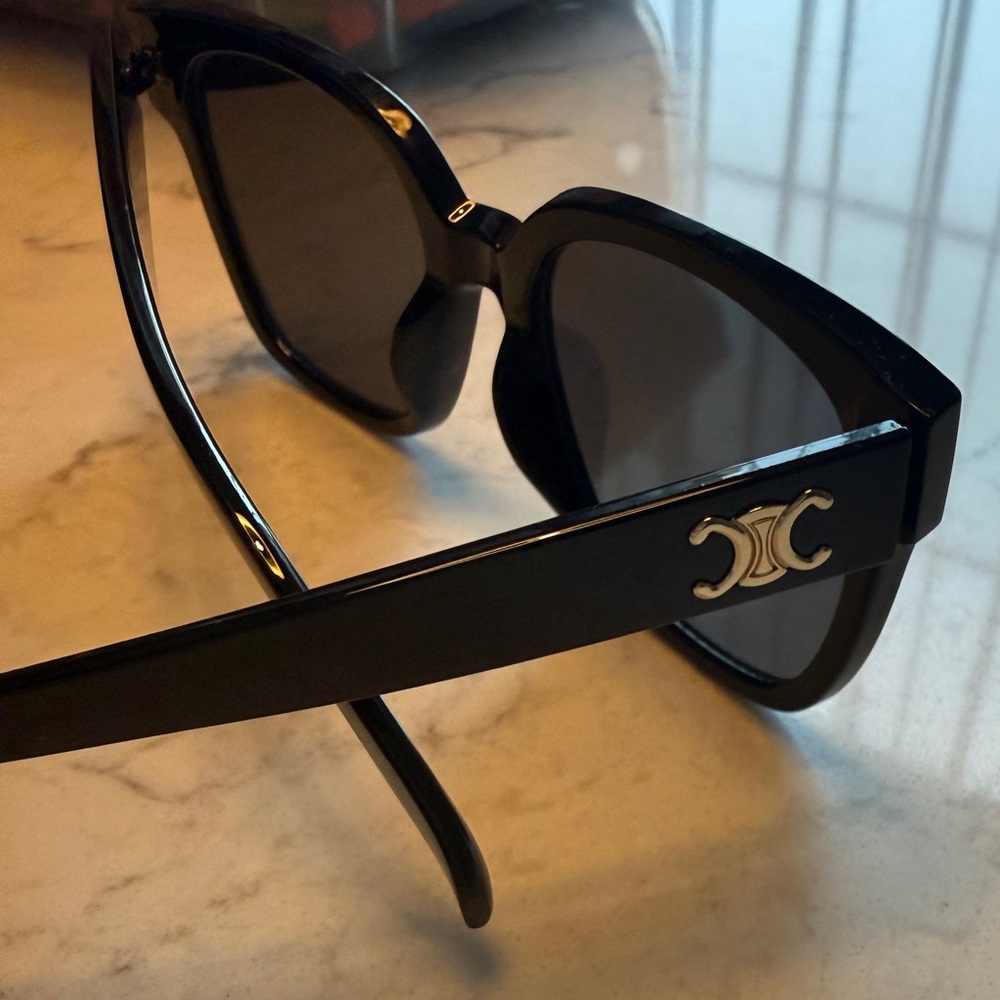Celine -  Black Sunglasses with Gold Double-C Logo Accent